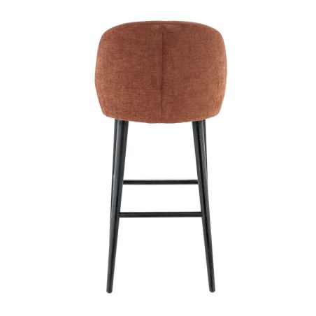 Tabouret de bar TRISTAN BST d'intérieur - Bois noir, tissu 100% PES - hêtre terra 56