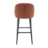 Tabouret de bar TRISTAN BST d'intérieur - Bois noir, tissu 100% PES - hêtre terra 56