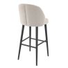 Tabouret de bar TRISTAN BST d'intérieur - Bois noir, tissu 100% PES - hêtre greige 05