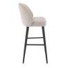Tabouret de bar TRISTAN BST d'intérieur - Bois noir, tissu 100% PES - hêtre greige 05