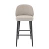 Tabouret de bar TRISTAN BST d'intérieur - Bois noir, tissu 100% PES - hêtre greige 05