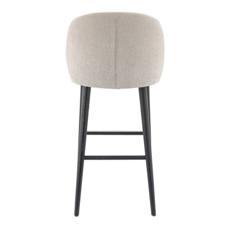 Tabouret de bar TRISTAN BST d'intérieur - Bois noir, tissu 100% PES - hêtre greige 05
