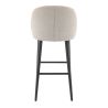 Tabouret de bar TRISTAN BST d'intérieur - Bois noir, tissu 100% PES - hêtre greige 05