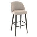 Tabouret de bar MARIUS BST d'intérieur - Bois noir, tissu 100% PES - hêtre greige 05