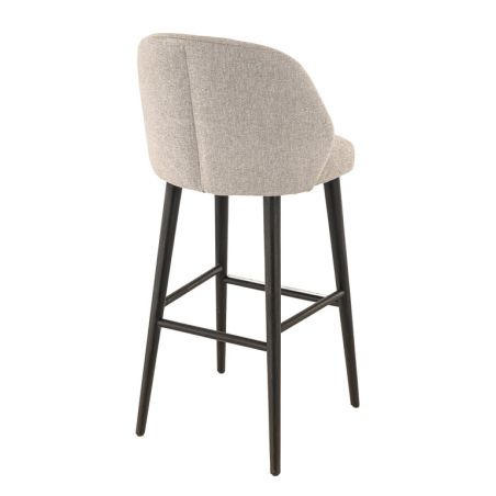 Tabouret de bar MARIUS BST d'intérieur - Bois noir, tissu 100% PES - hêtre greige 05