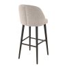 Tabouret de bar MARIUS BST d'intérieur - Bois noir, tissu 100% PES - hêtre greige 05