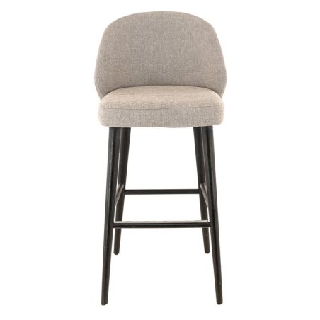 Tabouret de bar MARIUS BST d'intérieur - Bois noir, tissu 100% PES - hêtre greige 05