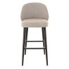 Tabouret de bar MARIUS BST d'intérieur - Bois noir, tissu 100% PES - hêtre greige 05