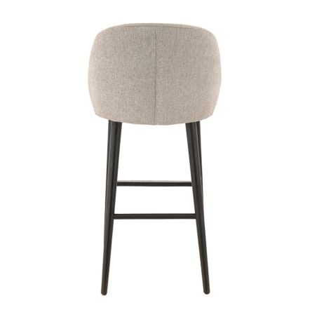 Tabouret de bar MARIUS BST d'intérieur - Bois noir, tissu 100% PES - hêtre greige 05
