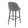 Tabouret de bar MARIUS BST d'intérieur - Bois noir, tissu 100% PES - hêtre gris fonce 88