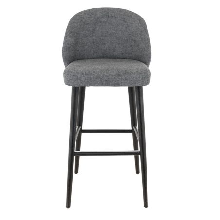 Tabouret de bar MARIUS BST d'intérieur - Bois noir, tissu 100% PES - hêtre gris fonce 88