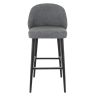 Tabouret de bar MARIUS BST d'intérieur - Bois noir, tissu 100% PES - hêtre gris fonce 88