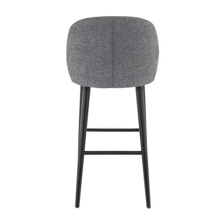 Tabouret de bar MARIUS BST d'intérieur - Bois noir, tissu 100% PES - hêtre gris fonce 88
