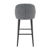 Tabouret de bar MARIUS BST d'intérieur - Bois noir, tissu 100% PES - hêtre gris fonce 88