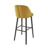 Tabouret de bar OSCAR d'intérieur - Bois noir, tissu 100% PES - hêtre gold 48