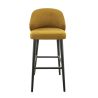 Tabouret de bar OSCAR d'intérieur - Bois noir, tissu 100% PES - hêtre gold 48