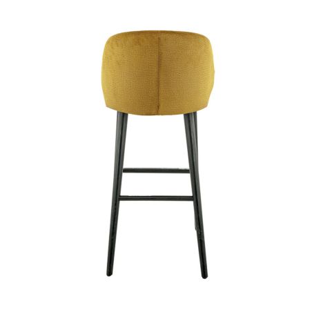 Tabouret de bar OSCAR d'intérieur - Bois noir, tissu 100% PES - hêtre gold 48