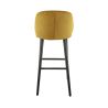 Tabouret de bar OSCAR d'intérieur - Bois noir, tissu 100% PES - hêtre gold 48