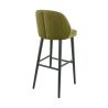 Tabouret de bar OSCAR d'intérieur - Bois noir, tissu 100% PES - hêtre olive 38