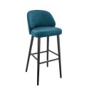 Tabouret de bar OSCAR d'intérieur - Bois noir, tissu 100% PES - hêtre petrol 76
