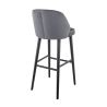 Tabouret de bar OSCAR d'intérieur - Bois noir, tissu 100% PES - hêtre anthracite 92