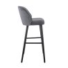 Tabouret de bar OSCAR d'intérieur - Bois noir, tissu 100% PES - hêtre anthracite 92