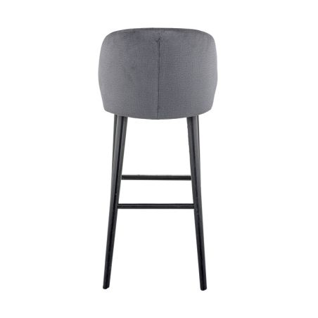 Tabouret de bar OSCAR d'intérieur - Bois noir, tissu 100% PES - hêtre anthracite 92