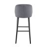 Tabouret de bar OSCAR d'intérieur - Bois noir, tissu 100% PES - hêtre anthracite 92