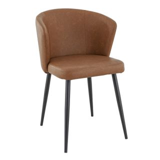 Chaise de restaurant MIKKA d'intérieur - Bois noir, 81% PES + 15% cotton + 4% viscose - métal cuoio
