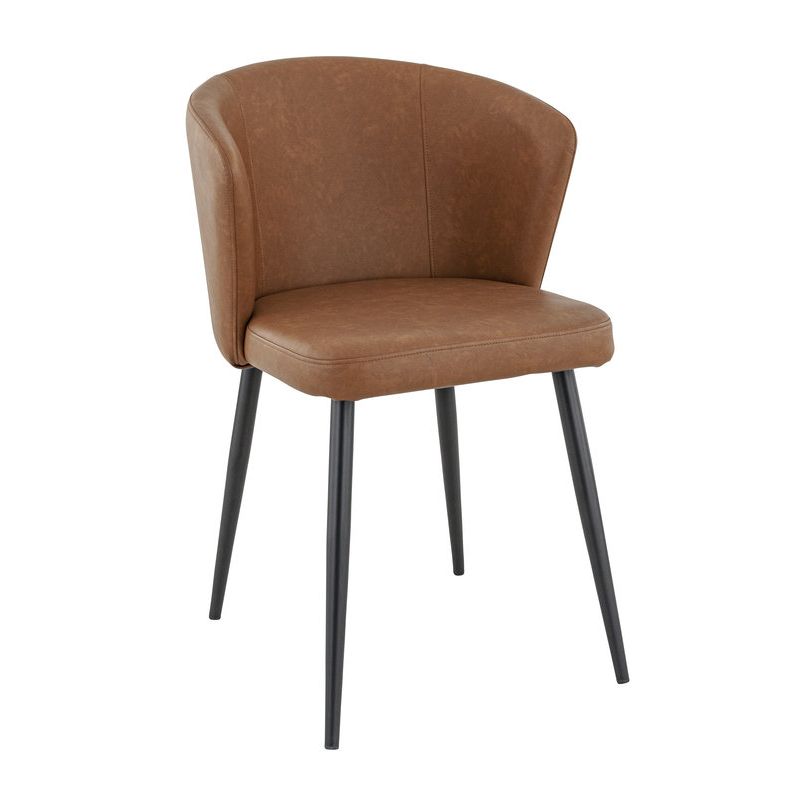 Chaise de restaurant MIKKA d'intérieur - Bois noir, 81% PES + 15% cotton + 4% viscose - métal cuoio