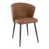 Chaise de restaurant MIKKA d'intérieur - Bois noir, 81% PES + 15% cotton + 4% viscose - métal cuoio