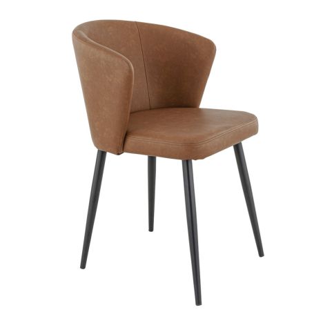 Chaise de restaurant MIKKA d'intérieur - Bois noir, 81% PES + 15% cotton + 4% viscose - métal cuoio