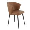 Chaise de restaurant MIKKA d'intérieur - Bois noir, 81% PES + 15% cotton + 4% viscose - métal cuoio