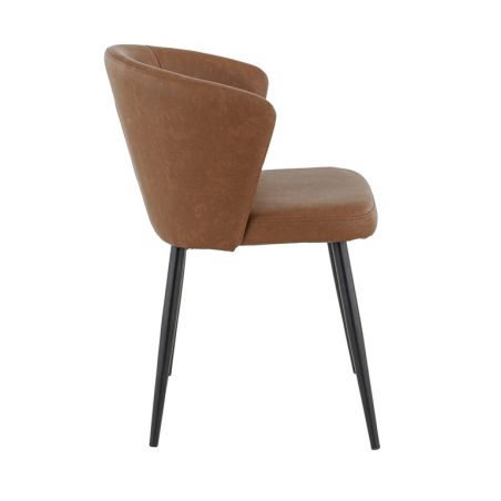 Chaise de restaurant MIKKA d'intérieur - Bois noir, 81% PES + 15% cotton + 4% viscose - métal cuoio