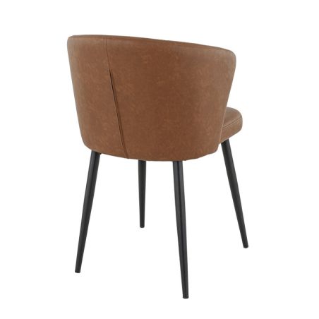 Chaise de restaurant MIKKA d'intérieur - Bois noir, 81% PES + 15% cotton + 4% viscose - métal cuoio