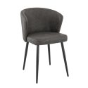 Chaise de restaurant MIKKA d'intérieur - Bois noir, 81% PES + 15% cotton + 4% viscose - métal anthracite
