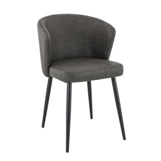 Chaise de restaurant MIKKA d'intérieur - Bois noir, 81% PES + 15% cotton + 4% viscose - métal anthracite