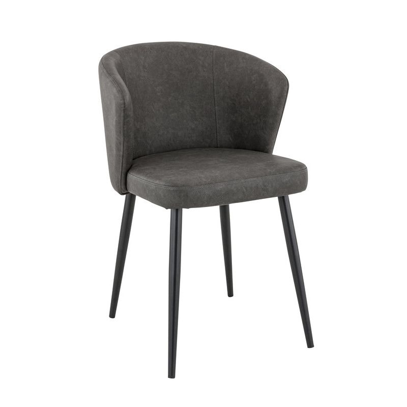 Chaise de restaurant MIKKA d'intérieur - Bois noir, 81% PES + 15% cotton + 4% viscose - métal anthracite