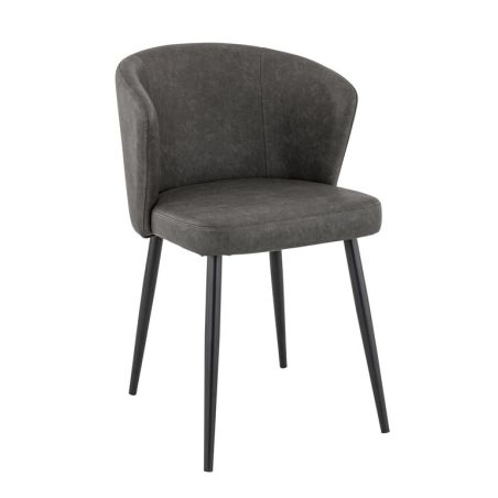 Chaise de restaurant MIKKA d'intérieur - Bois noir, 81% PES + 15% cotton + 4% viscose - métal anthracite