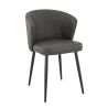 Chaise de restaurant MIKKA d'intérieur - Bois noir, 81% PES + 15% cotton + 4% viscose - métal anthracite