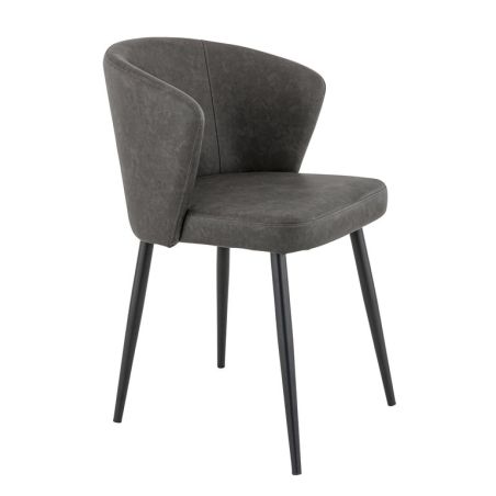 Chaise de restaurant MIKKA d'intérieur - Bois noir, 81% PES + 15% cotton + 4% viscose - métal anthracite