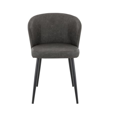 Chaise de restaurant MIKKA d'intérieur - Bois noir, 81% PES + 15% cotton + 4% viscose - métal anthracite