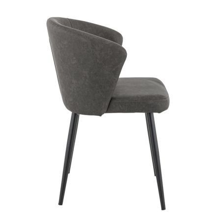 Chaise de restaurant MIKKA d'intérieur - Bois noir, 81% PES + 15% cotton + 4% viscose - métal anthracite