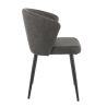 Chaise de restaurant MIKKA d'intérieur - Bois noir, 81% PES + 15% cotton + 4% viscose - métal anthracite