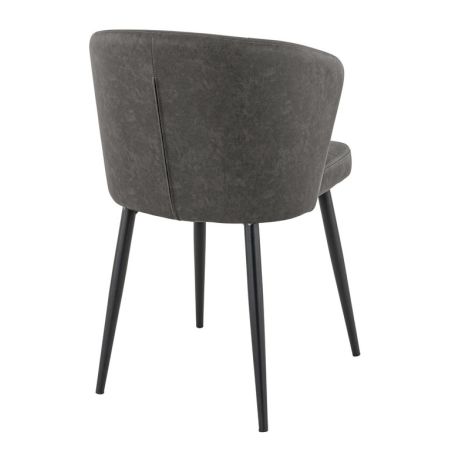 Chaise de restaurant MIKKA d'intérieur - Bois noir, 81% PES + 15% cotton + 4% viscose - métal anthracite