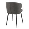 Chaise de restaurant MIKKA d'intérieur - Bois noir, 81% PES + 15% cotton + 4% viscose - métal anthracite