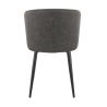 Chaise de restaurant MIKKA d'intérieur - Bois noir, 81% PES + 15% cotton + 4% viscose - métal anthracite