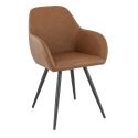Fauteuil de restaurant OLAF d'intérieur - Bois noir, 81% PES + 15% cotton + 4% viscose - métal cuoio