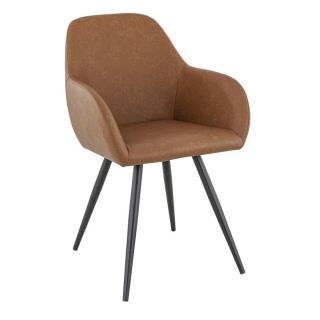 Fauteuil de restaurant OLAF d'intérieur - Bois noir, 81% PES + 15% cotton + 4% viscose - métal cuoio