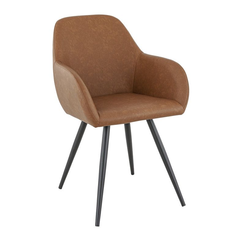 Fauteuil de restaurant OLAF d'intérieur - Bois noir, 81% PES + 15% cotton + 4% viscose - métal cuoio